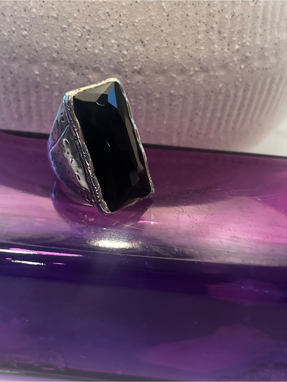 Silpada “Black Tie” Onyx & Silver, Chunky Bohemian, Women Size 10